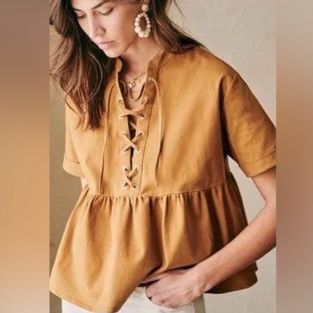 Sezane Theodora oversized peplum top